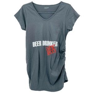 Cafe Press Beer Drinker Off Duty Drinking Humor V-Neck Maternity T-shirt Size M